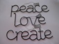 Peace Love Create Wall Signs 